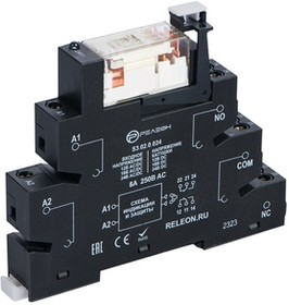 RM352002401, Интерфейсный модуль реле; 2 перекидных контакта 8А (~/= 24В AC/DC) винтовые зажимы, прозрачный корпус реле