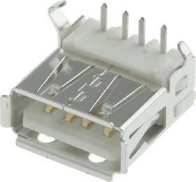 292303-3, Right Angle, Through Hole, Socket Type A 2.0 USB Connector 292303-3, Right Angle, Through Hole, Socket Type A 2.0 USB Connector