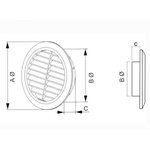 Решетка вентиляционная круглая ?180 fi100 ? дымохода 100 426044 Решетка вентиляционная круглая ?180 fi100 ? дымохода 100 426044