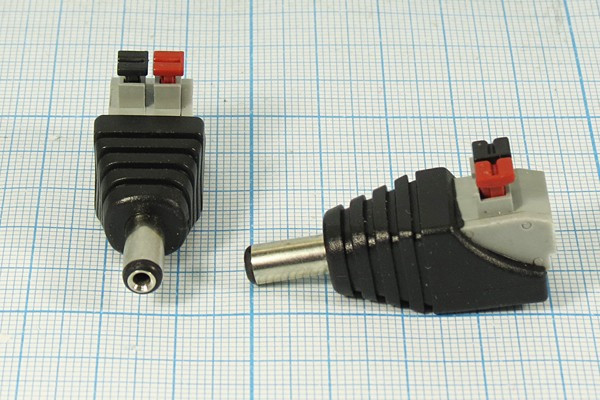 Разъем питания DC вилка - разъем клеммный 2-нажимной розетка , 5.5d2.1x10,DG325