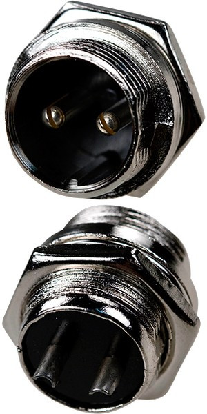 1-562-2, разъем MIC-16 2Pin, "штекер", металл на корпус