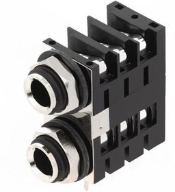 ACJS-MHDE, Гнездо, Jack 6,35мм, "мама", stereo, угловой 90°, на панель, THT