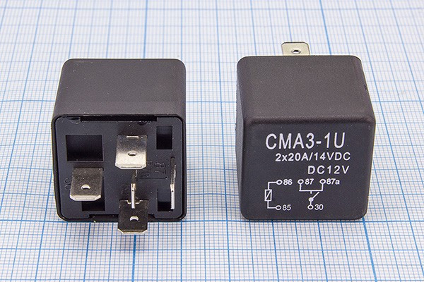 Реле 12В, CMA3-1U, 20Ax2,14В,авто, [NVF-4/792H]; №7430 реле 12В\\CMA3-1U\20Ax2,14В, авто\[NVF-4/792H]