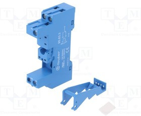 95.83.3, Панелька, PIN: 8, 10А, 250ВAC, Монтаж: DIN, Выводы: винтовые клеммы