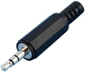 KLS1-PLG-001A-3.5-N-B, Штекер аудио 3.5мм стерео, пластиковый корпус
