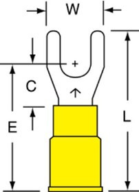 MVU10-10FX, Terminals FORK VINYL INS BTL 33-10-P