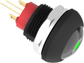 PB6B2FM2M1CAL06, Pushbutton Switches PB OFF/ON FC Black Green LED IP68