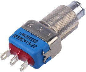 104350003, Push Button Switch, Momentary, Panel Mount, 10.2mm Cutout, SPDT, 24V dc