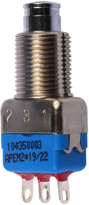 104350003, Push Button Switch, Momentary, Panel Mount, 10.2mm Cutout, SPDT, 24V dc