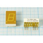 Светодиодный дисплей желтый, 7 сегментов, 1 разряд, высота 10 мм, 835 мкд, HP5082-7661; №5235 Y СД д