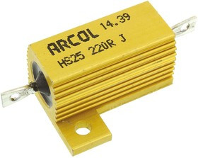 HS25 220R J, 220 25W Wire Wound Chassis Mount Resistor HS25 220R J ±5%
