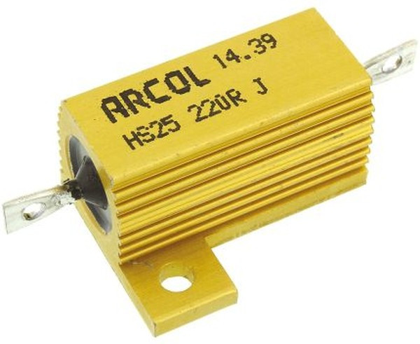 HS25 220R J, 220 25W Wire Wound Chassis Mount Resistor HS25 220R J ±5%
