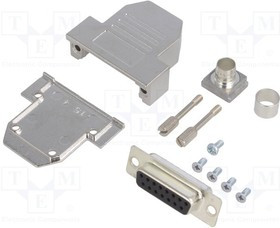 DCRP15-DBS-CF65, Разъем D-Sub; PIN: 15; вилка; "мама"; пайка; на провод; черный