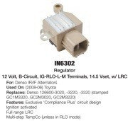 IN6302, Реле-регулятор генератора LEXUS: (07-12) TOYOTA: (06-08) TOYOTA: (05-10)
