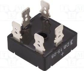 DB15-08-DIO, Трехфазный диодный мост, 15А, Выв коннекторы 6,3x0,8мм