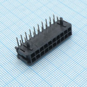 430452000, Разъем провод -- плата, 20 контактов, Штыревой Разъем 3 мм, серия Micro-Fit монтаж в отверстие лоток