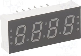 KW4-306AVA, Дисплей: LED, 7-сегментный, 7,6мм, 0,3", II.зн: 4, красный, 24-48мкд