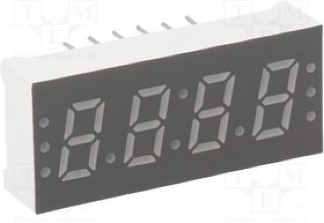 KW4-306AVA, Дисплей: LED, 7-сегментный, 7,6мм, 0,3", II.зн: 4, красный, 24-48мкд