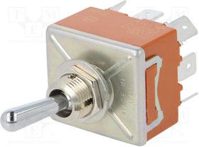 T315PAULCSAFJ, Переключатель: тумблер, Пол: 3, SP3T, ON-OFF-ON, 15A/250ВAC