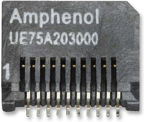 UE75-A20-3000T, Гнездо; SFP; PIN: 20; позолота; 500мА; 300В; SMT; горизонтальный