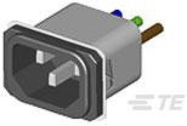 15SRBS8-X, 15A, 250 V ac Snap-In IEC Inlet Filter 15SRBS8-X, Wire Lead