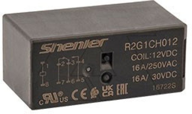 R2G1CH012, Реле миниатюрное 1пер. 12VDC, 16A/250VAC