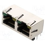RJHSE538402, Modular Jack - Right Angle, Input Output Connectors 8P8C, RA, Shield, With LEDs