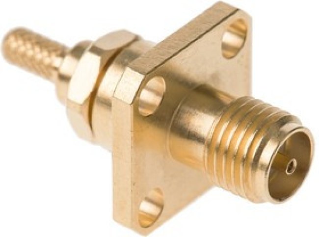 R125272000W, RF Connectors / Coaxial Connectors SMA / STRAIGHT SQUARE FLANGE JACK CRIMP AND SOLDER TYPE - CABLE 2.6/50 S