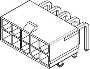 44130-0024, Conn Power HDR 8 POS 4.2mm Solder RA Thru-Hole 10 Terminal 1 Port Bulk 44130-0024, Conn Power HDR 8 POS 4.2mm Solder RA Thru-Hole 10 Terminal 1 Port Bulk