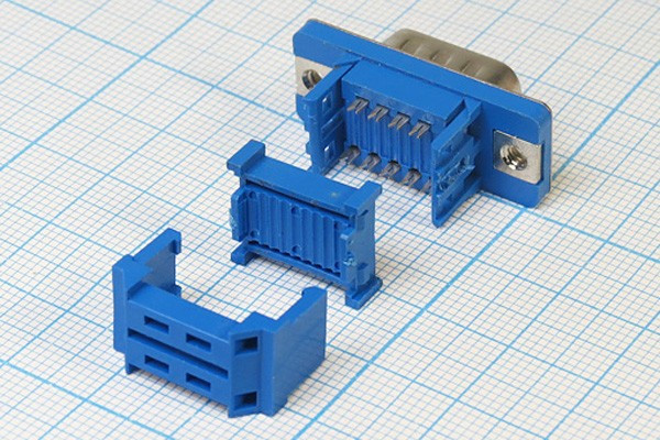Разъем D-SUB вилка, контакты 9P, обжимной шлейф, DI-9M Разъем D-SUB вилка, контакты 9P, обжимной шлейф, DI-9M