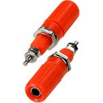 1-654, гнездо банан 45мм пластик на корпус красный (BP-119)