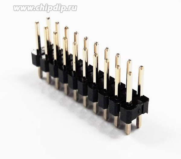 PLD-20 (DS1021-2x10), Вилка штыревая 2.54мм 2х10pin прямая тип1