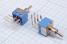 Переключатель рычажный, 220В, 3А, ON-OFF-ON, d 6,4, металл, 6PF, MTS-203-C4; №2969 ПРыч\220В\ 3А\ON-OFF-ON\d 6,4\мет\ 6PF\MTS-203-C4\