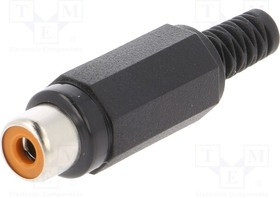 XKTO1B, Вилка; RCA; "мама"; с амортизатором; прямой; пайка; никелированные