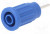 SEPB6449NI-BL, Гнездо, "банан" 4мм, 24А, 1кВ, синий, никелированные, 36,5мм, 5мОм