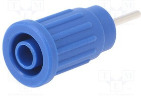 SEPB6449NI-BL, Гнездо, "банан" 4мм, 24А, 1кВ, синий, никелированные, 36,5мм, 5мОм