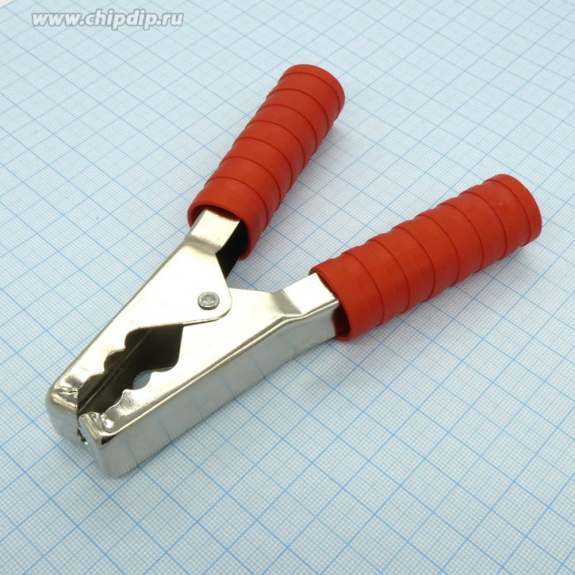 AG-T230-P, красный, Зажим "Крокодил" с изолятором, 200-300А, 150мм