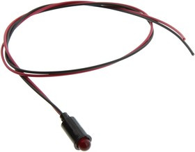 559-0103-027F, LED Panel Mount Indicators Red Panel Mount 14in lead, PVC Free