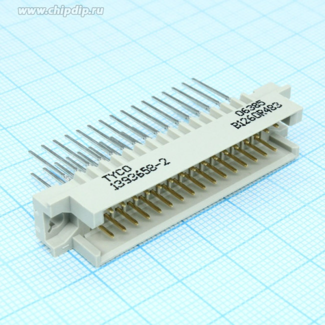1393658-2, разъем DIN 41612 вилка 16x2 ряда 32 контакта шаг 2,54мм (DS1119-48M-V13)