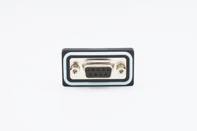 SDF-R09-213L011, SDF 9 Way Right Angle D-sub Connector Socket, 2.74mm Pitch, with 4-40 Screw Locks, Threaded Inserts