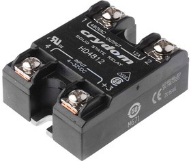 HD4812, Solid State Relay, 12 A Load, Panel Mount, 530 V Load, 32 V Control