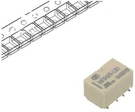 HFD4/5-LS1R, Реле: электромагнитное; DPDT; Uобмотки: 5ВDC; 0,5A/125ВAC; 2А