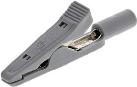 930317806, Crocodile Clip, Brass, Bronze Contact, 8A, Grey