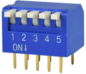 DS02C-254-2L-05BE, DIP Switches / SIP Switches 2 12 Positions, Through Hole, 2.54 mm Pitch, Piano Slide Actuator, DIP Switch