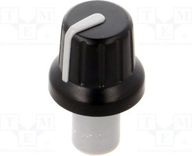 GMN-4P1.5-GY, Ручка, с указателем, ABS, dоси: 6мм, d16x14,4мм, черный