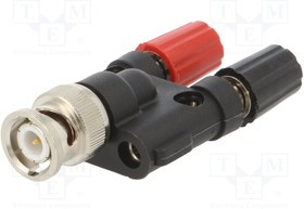 POM-1296, Адаптер, 500ВAC, банан 4мм гнездо x2, вилка BNC