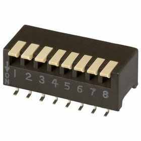 193-8MS, DIP Switches / SIP Switches DIP switches/SIP switches, SPST, PIANO, 8 POS, SMD, TUBE, OFF
