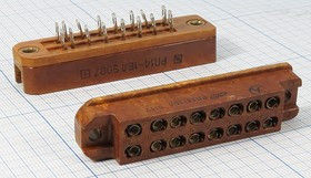 Прямоугольная соединительная розетка, шаг P6.1мм, 16 гнёзд, на панель, без направляющих штырей; №2033 гн ПрС\P6,1\16HC\ пан\\РП14-16Л