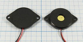 Излучатель звука пьезокерамический без генератора (3~20)В, Резонансная 6.5кГц зп 24x 4m35\3~20\\ 6,5