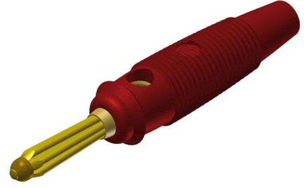 930727701, Red Male Banana Plug, 4 mm Connector, Solder Termination, 30A, 30 V ac, 60V dc, Gold 930727701, Red Male Banana Plug, 4 mm Connector, Solder Termination, 30A, 30 V ac, 60V dc, Gold